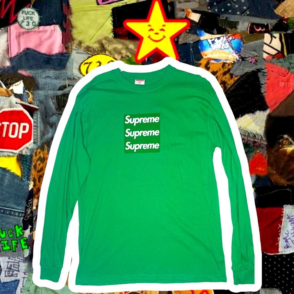 🆕 ASsPiZza 🍕 SuPReMe 🚩TRiPLe BoX LoGo LoNG SLeeVe TeE 🔥